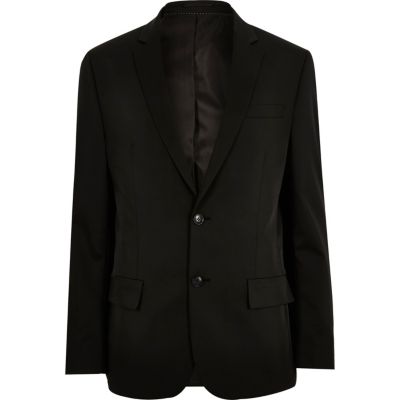 Black slim suit jacket